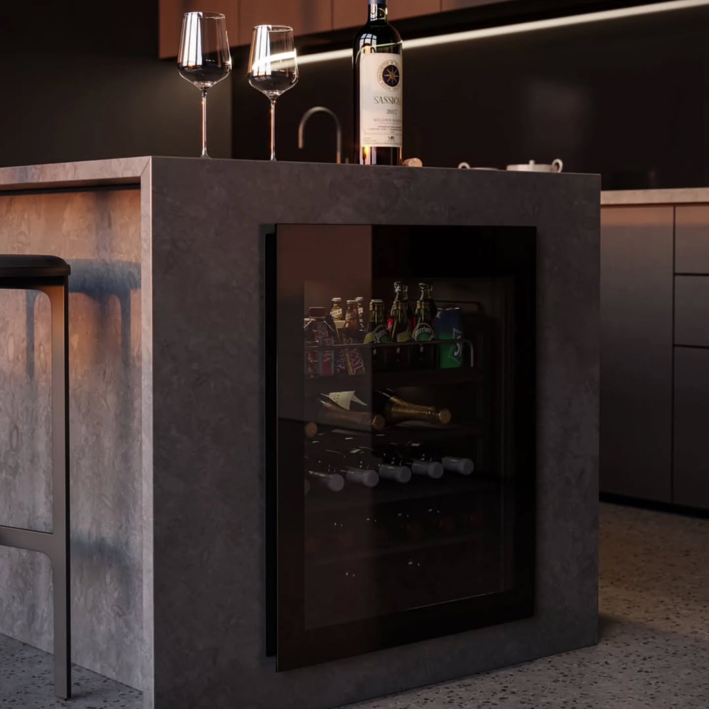 The quiet hum of comfort, the subtle glow of design.

K Winebar 35 keeps your beverages perfectly ch